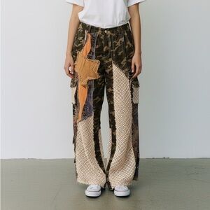 POL Camouflage Patchwork Wide Leg Pants